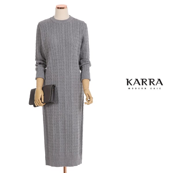 LF스퀘어 공식 온라인몰 [하프클럽/카라]KARRA 꽈배기롱니트원피스_A3F0223_P311925254